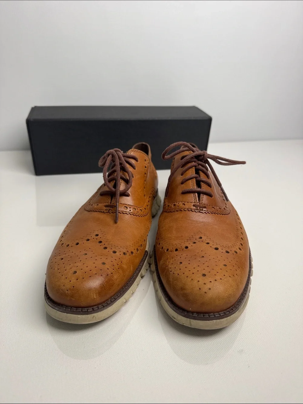 Cole Haan Men's ZERØGRAND Remastered Wingtip Oxfords Men’s Size 11M BRITISH TAN
